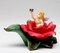 Ceramic Angel In Bloom Figurine-Red Rose Flower, Gift for Her, Gift for Mom, Home Decor